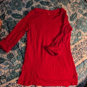 GAP Women's Long Sleeve Red Top